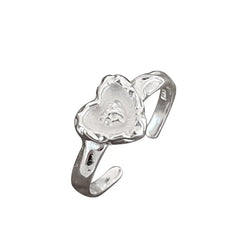 Love Heart Lava Silver Ring