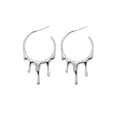 Punk Lava Drop Hoop Earrings