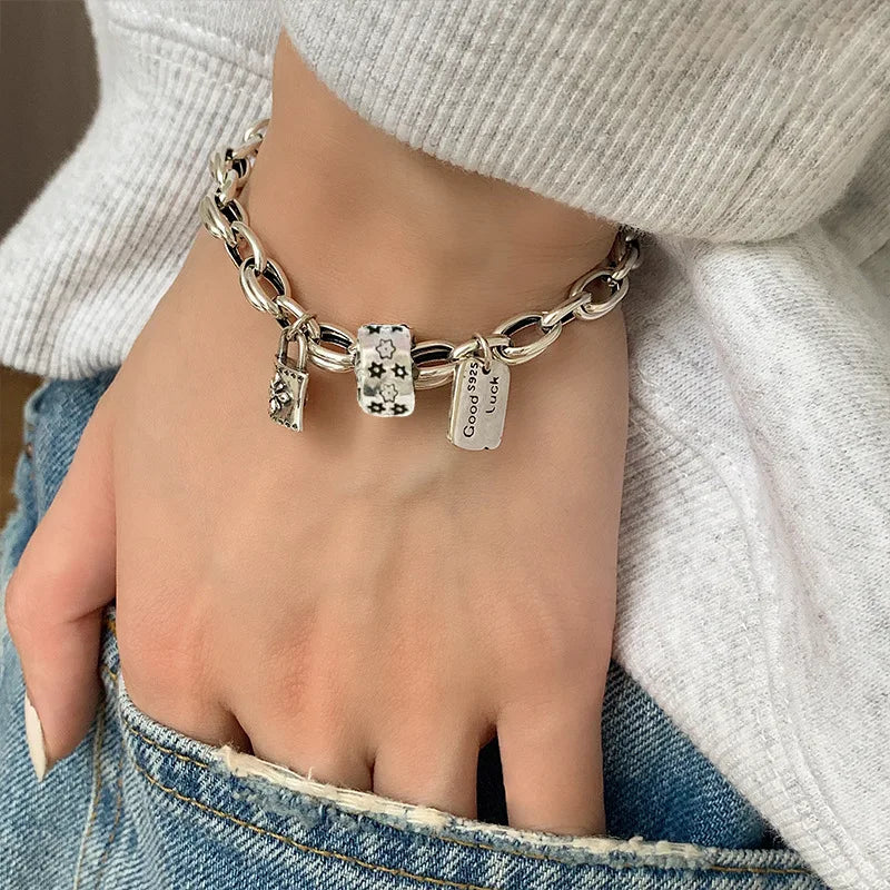 Lucky Charm Silver Link Bracelet