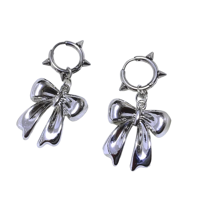 Gothic Gloss Bow Drops Earrings