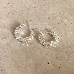 Crystal Crescent Hoop Earrings