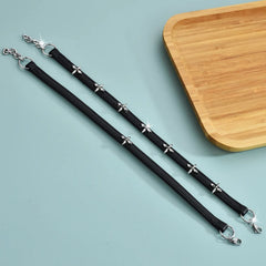 Black Leather Cross Necklaces