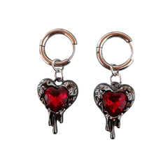 Red Heart Pendant Dangle Earrings