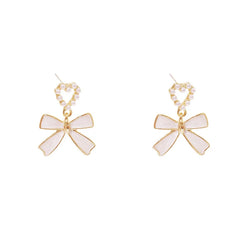 Lovely Pearl Bow Earrings