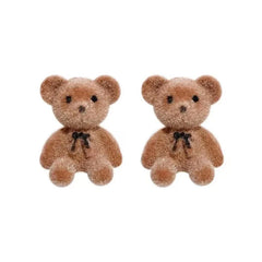 Cute Bear Flocking Earrings