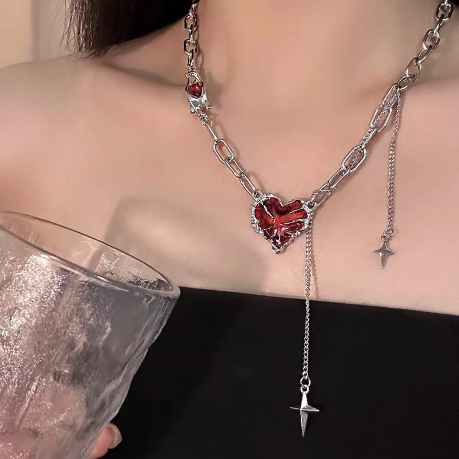 Rebel Rose Asymmetrical Necklace
