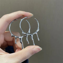 Punk Lava Drop Hoop Earrings