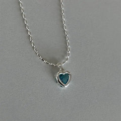 Heart Pendant Silver Necklace