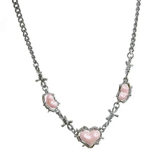 Thorny Pink Opal Necklace