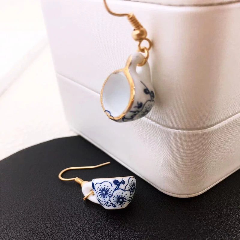 Porcelain Petite Teacup Earrings