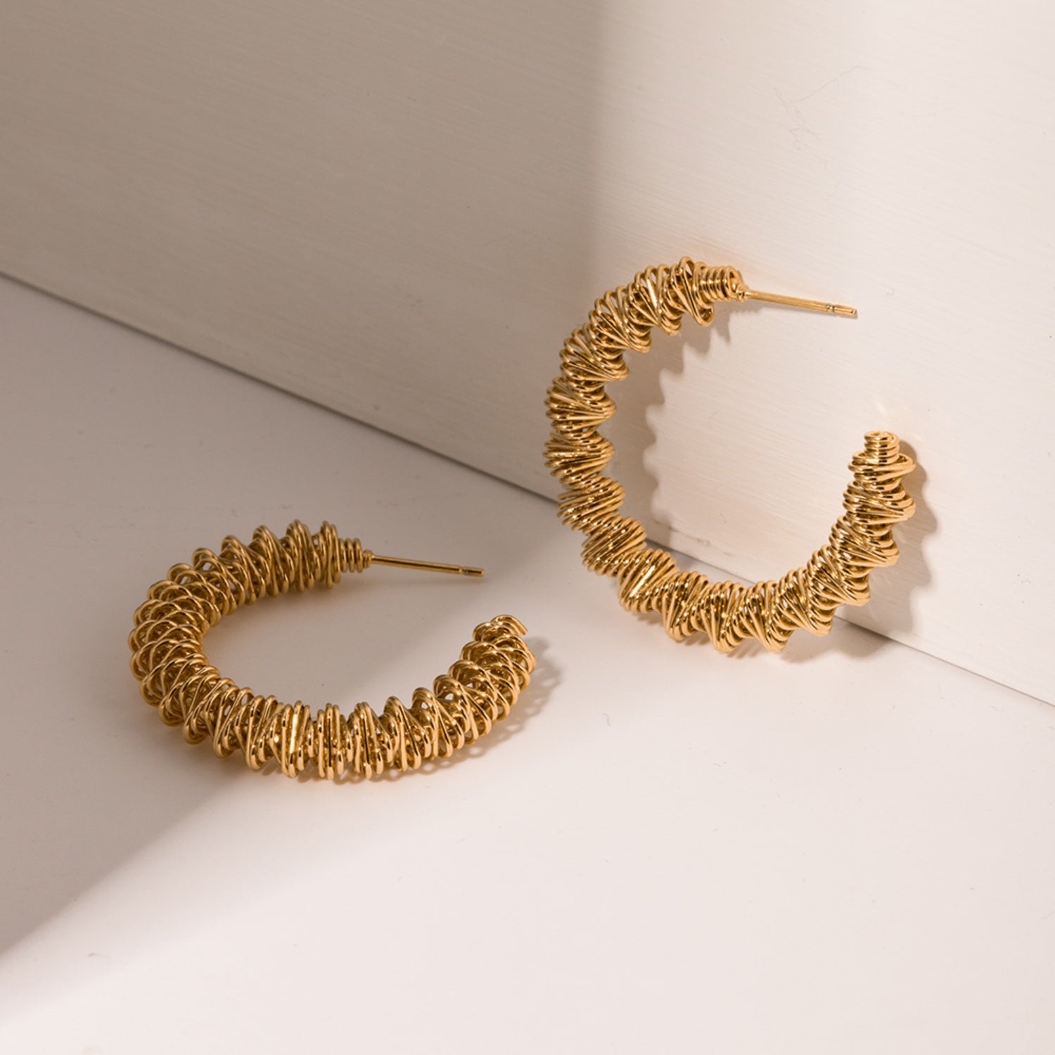 18K Gold-Plated Stainless Steel C-Hoop Earrings