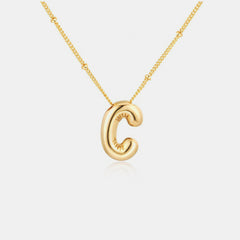 Gold-Plated Bubble Initial Necklace