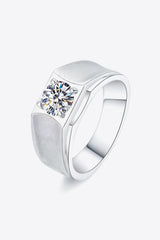 1 Carat Moissanite Wide Band Ring