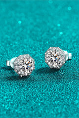 2 Carat Moissanite 925 Sterling Silver Stud Earrings