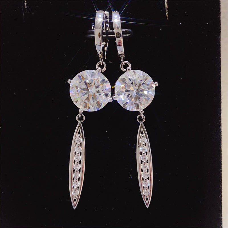 10 Carat Moissanite 925 Sterling Silver Earrings