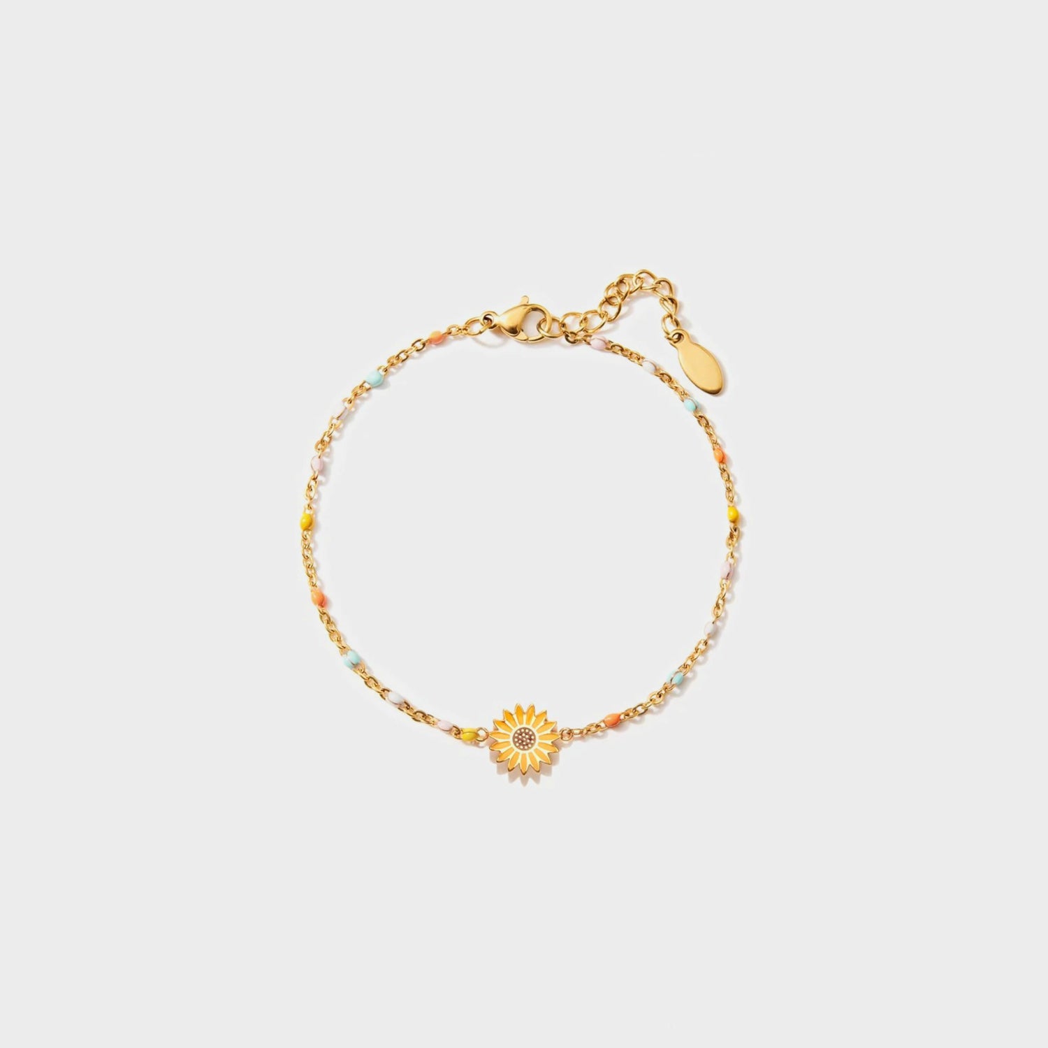 Sunflower Shape 18K Gold-Plated Bead Bracelet