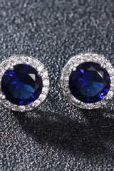 Contrast 2 Carat Moissanite Platinum-Plated Stud Earrings