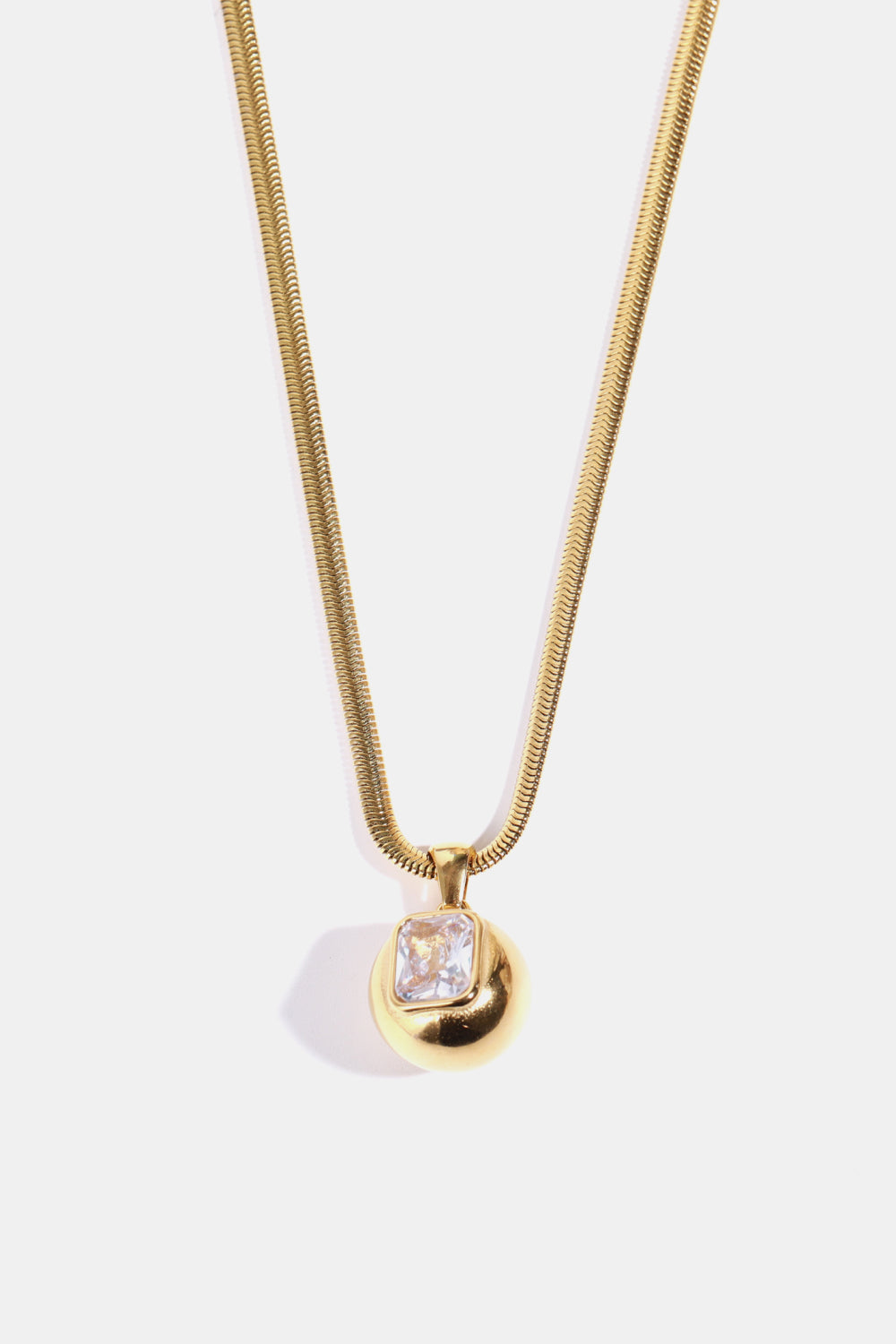 Zircon 18K Gold-Plated Geometrical Shape Pendant Necklace