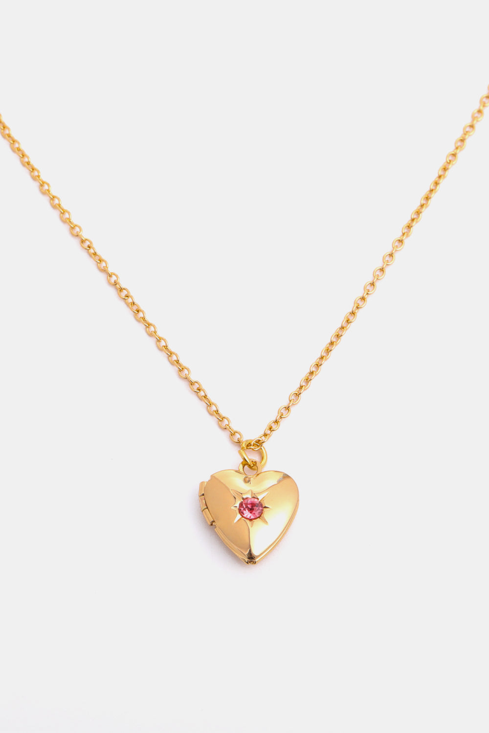 Zircon Heart Shape 14K Gold-Plated Pendant Necklace