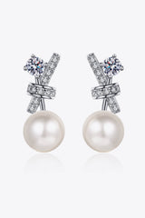 Pearl Moissanite Stud Earrings