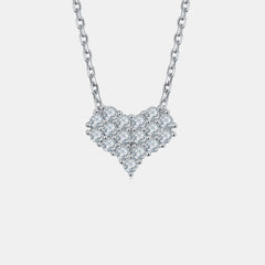 Moissanite 925 Sterling Silver Heart Necklace