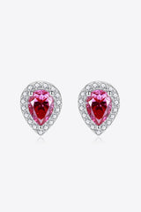 2 Carat Moissanite Teardrop Stud Earrings in Rose