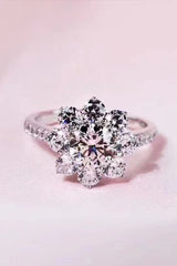 1 Carat Moissanite Flower Ring