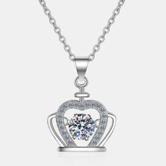 Moissanite Crown 925 Sterling Silver Necklace