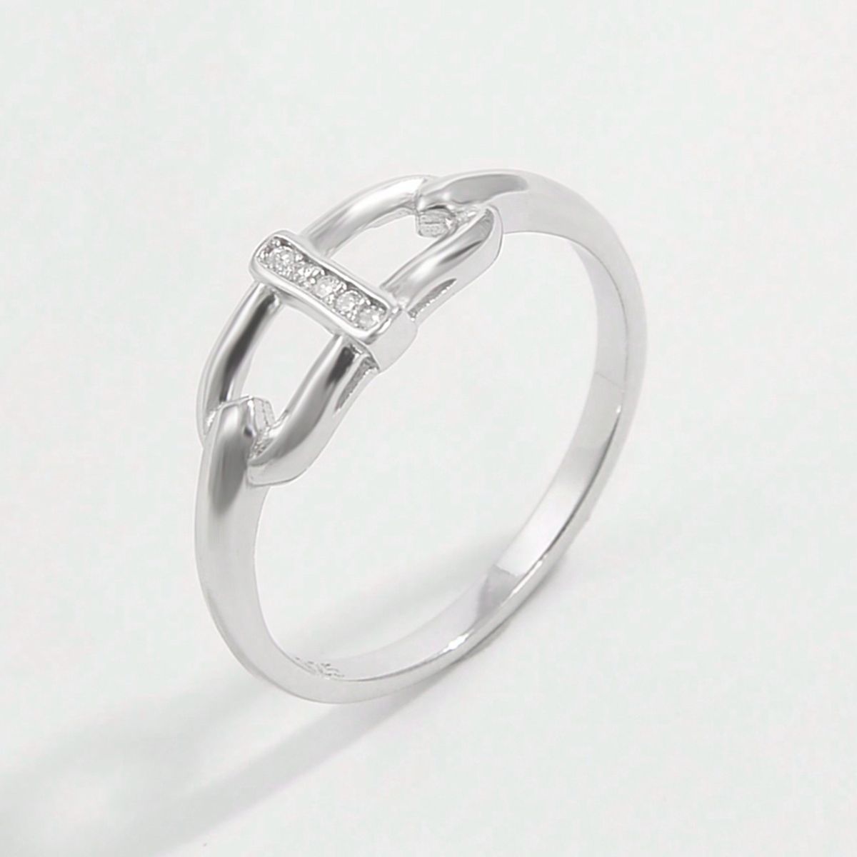 925 Sterling Silver Inlaid Zircon Ring