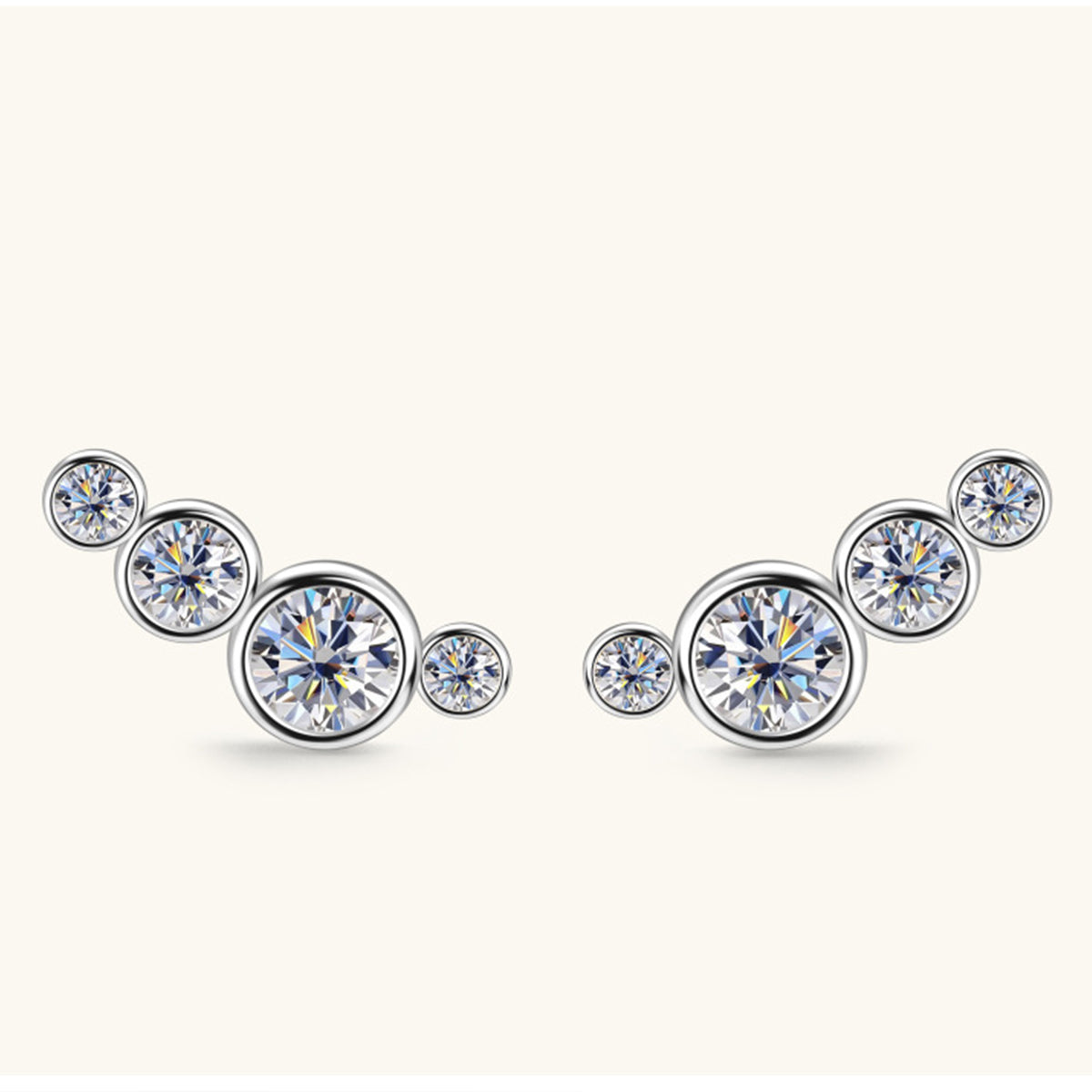 Moissanite 925 Sterling Silver Stud Earrings