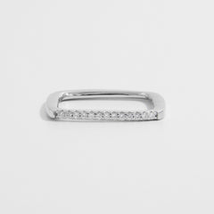 925 Sterling Silver Zircon Square Ring