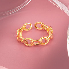 Hollow Round Cross Chain Rings