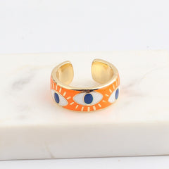 Multicolored indie rings with eyes