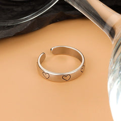 Heart-Shape Minimalist Silver Rings