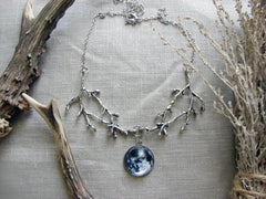 Vintage moon pendant necklace