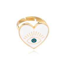 Heart Eye Adjustable Ring