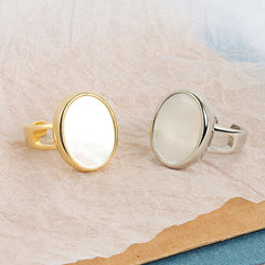 Smooth Oval Round Disc Ring