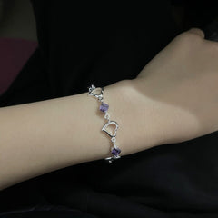 Preppy bracelet with purple stones