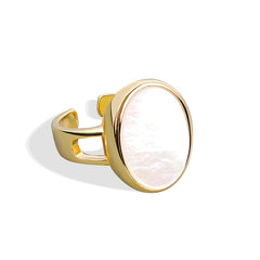Smooth Oval Round Disc Ring
