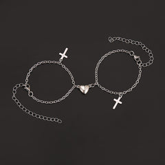 E-Girl style bracelet with hanging cross