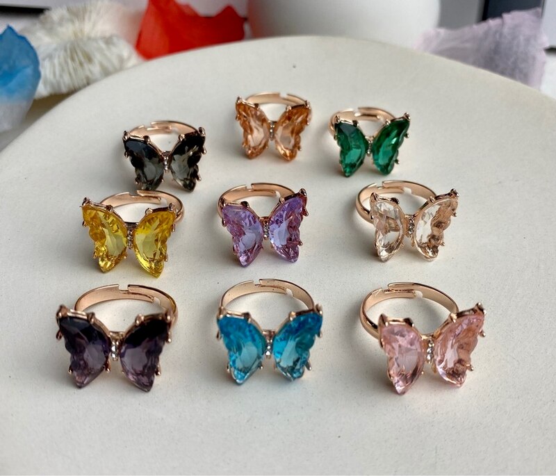Purple Butterfly Romance Ring