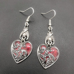 Gothic mystery heart earrings