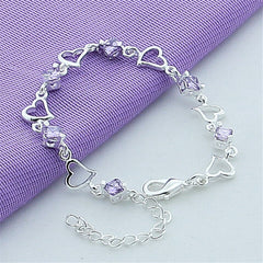 Preppy bracelet with purple stones