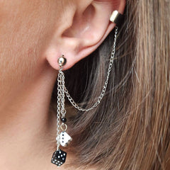 Alt style dice earrings