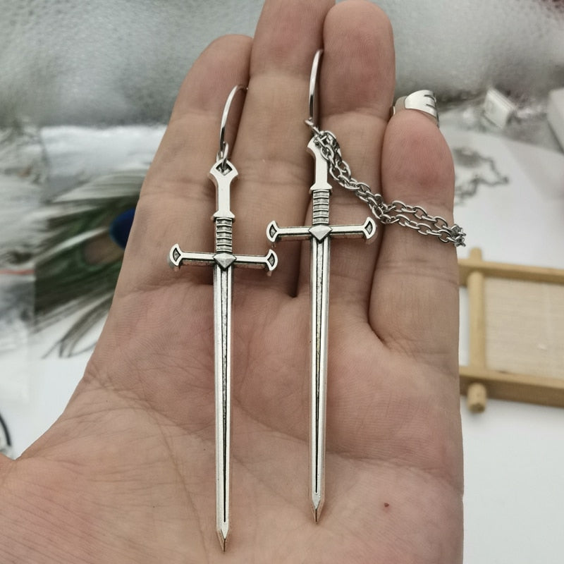 Punk kappa sword earrings