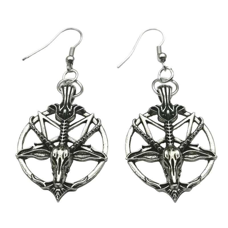 Vintage gothic pentagram earrings