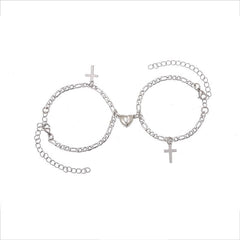 E-Girl style bracelet with hanging cross