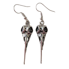 Gothic bird skull earrings