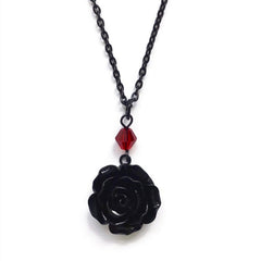 Pendant in the Gothic style with a black rose
