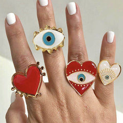 Heart Eye Adjustable Ring